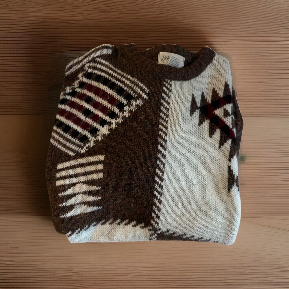 St. John’s Bay Aztec Southwest Geometric Color Block Men’s sweater